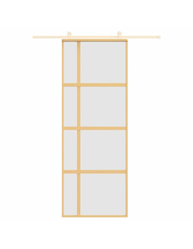 Porta Scorrevole Dorata 76x205 Vetro Smerigliato ESG Alluminio