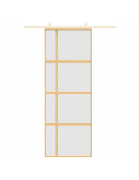 Porta Scorrevole Dorata 76x205 Vetro Smerigliato ESG Alluminio