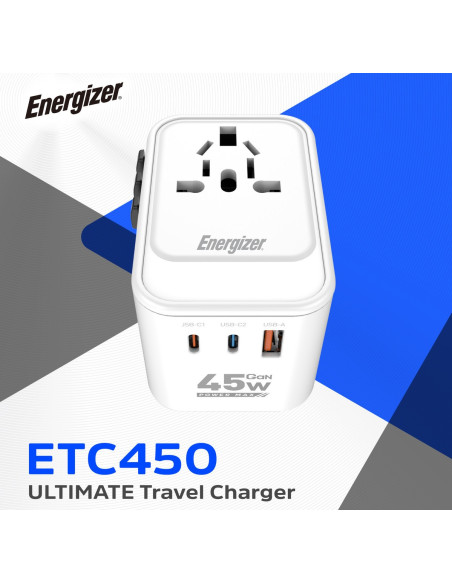 PRESA DA VIAGGIO INTERNAZ.PD45W 2 USB C 1 X USB A TRAVEL PLUG