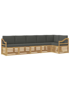 Set di divani da esterno 6 pcs Bianco e Antracite 2