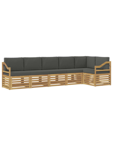 Set di divani da esterno 6 pcs Bianco e Antracite