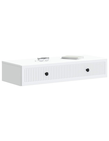 Tavolino da Parete Laterale Bianco 87,5 x 34,5 x 17 cm