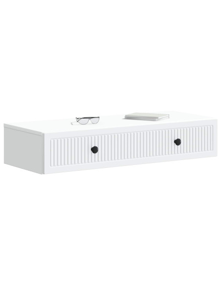Tavolino da Parete Laterale Bianco 87,5 x 34,5 x 17 cm