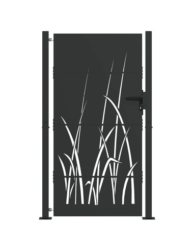 Cancello da giardino con blocco Nero 110 x 205 cm