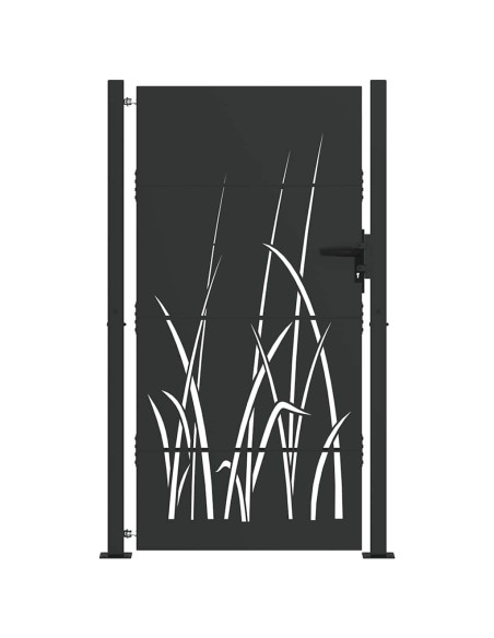 Cancello da giardino con blocco Nero 110 x 205 cm