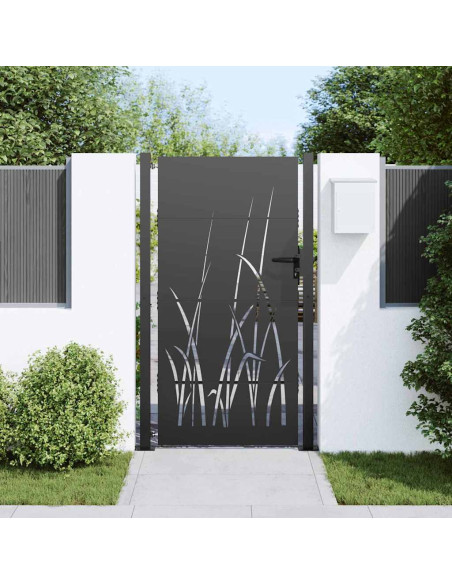 Cancello da giardino con blocco Nero 110 x 205 cm