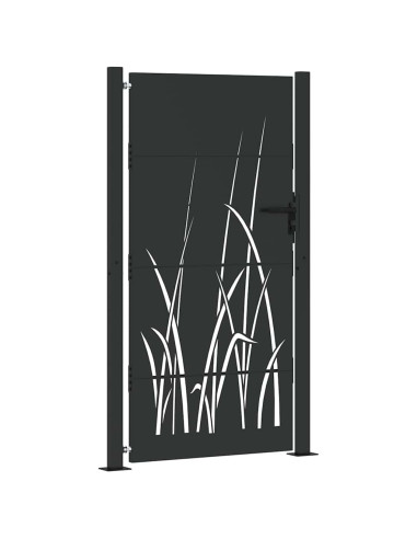 Cancello da giardino con blocco Nero 110 x 205 cm