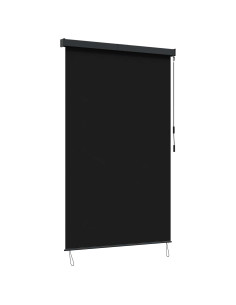 Tenda a rullo Nero 160 x 250 cm Tessuto e Alluminio