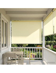 Voletta a rullo con protezione UV Crema 140 x 140 cm Poliestere