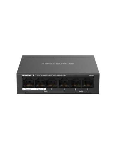 SWITCH DESKTOP MS106P  POE 6P GIGABIT RJ45 4POE+ FINO 65W