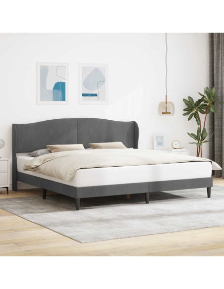 Struttura del letto Grigio Scuro 180 x 200 cm Velluto