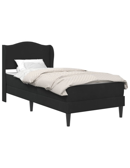 Struttura del letto con testiera Nero 90 x 200 cm Velluto