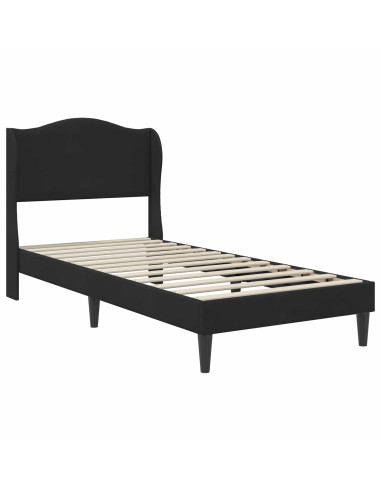 Struttura del letto con testiera Nero 90 x 200 cm Velluto