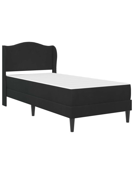 Struttura del letto con testiera Nero 100 x 200 cm Velluto