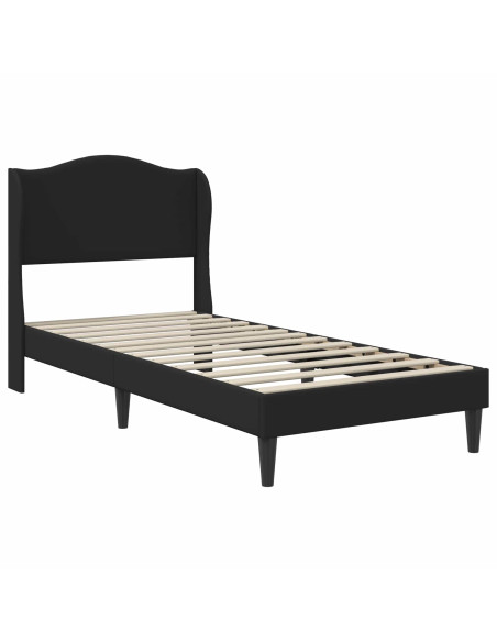 Struttura del letto con testiera Nero 90 x 190 cm Similpelle
