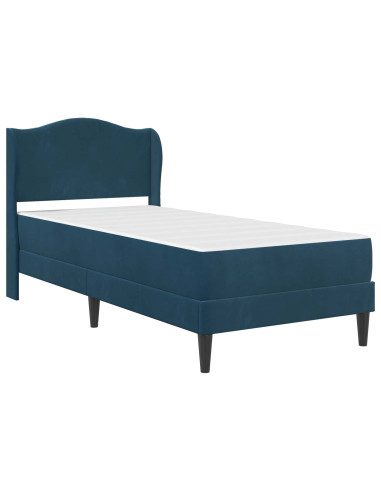 Struttura del letto con testiera Blu 100 x 200 cm Velluto
