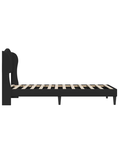 Struttura del letto con testiera Nero 90 x 190 cm Similpelle