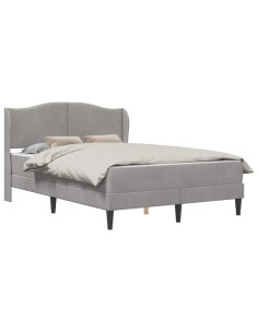 Struttura del letto Grigio Chiaro 120 x 190 cm Velluto 2