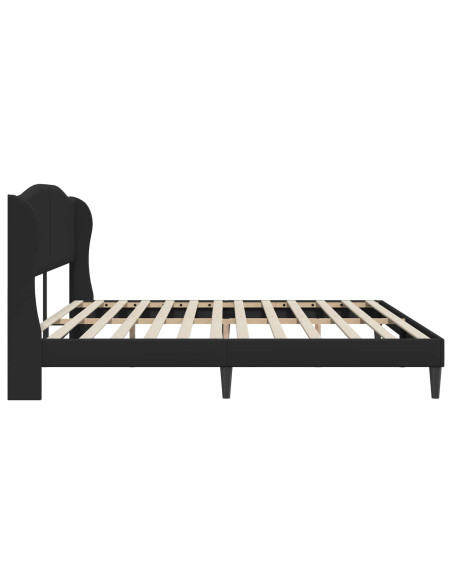 Struttura del letto con testiera Nero 180 x 200 cm Similpelle