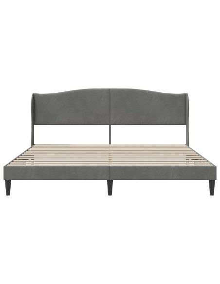 Struttura del letto Grigio Scuro 180 x 200 cm Velluto
