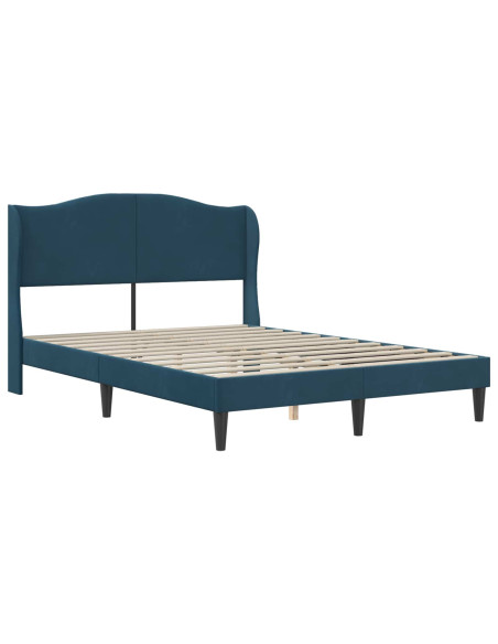 Struttura del letto con testiera Blu 120 x 200 cm Velluto