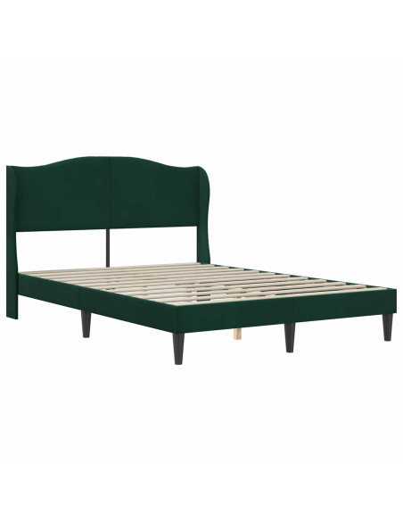 Struttura del letto Verde Scuro 140 x 190 cm Velluto