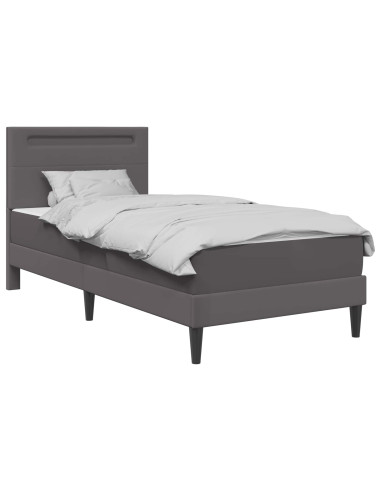 Struttura del letto con testiera Grigio 90 x 190 cm Similpelle