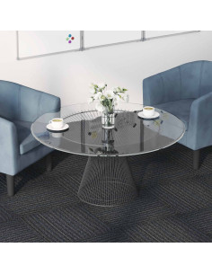 Piastrella per Tappeto Grigio Medio con Strisce 50 x 50 cm