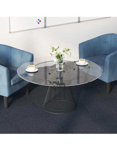 Piastrella per Tappeto Blu Grigio 50 x 50 cm 36 pcs PP e Bitume