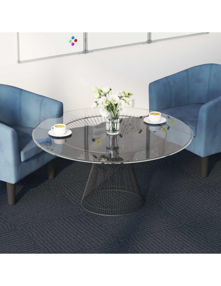 Piastrella per Tappeto Blu Grigio 50 x 50 cm 36 pcs PP e Bitume