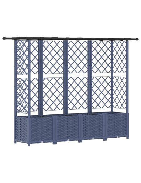 Letto Rialzato con Griglia e Tetto Grigio 202 x 40 x 138 cm PP