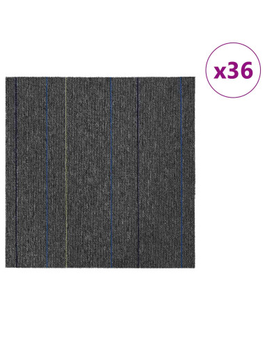 Piastrella per Tappeto Grigio Medio con Strisce 50 x 50 cm