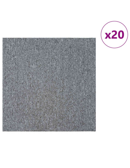Piastrella per Tappeto Grigio Chiaro 50 x 50 cm 20 pcs