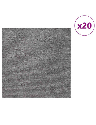 Piastrella per Tappeto Marrone 50 x 50 cm 20 pcs PP e Bitume