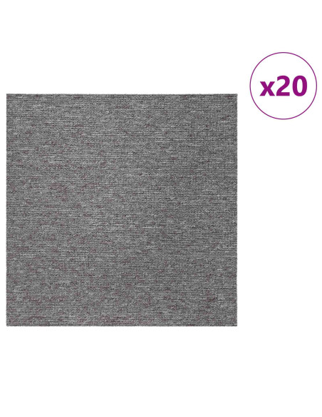 Piastrella per Tappeto Marrone 50 x 50 cm 20 pcs PP e Bitume