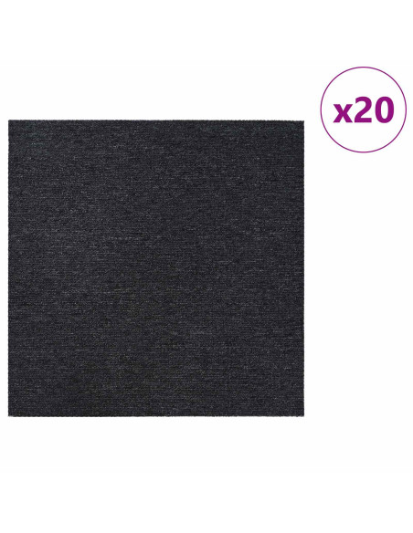 Piastrella per Tappeto Grigio Scuro 50 x 50 cm 20 pcs