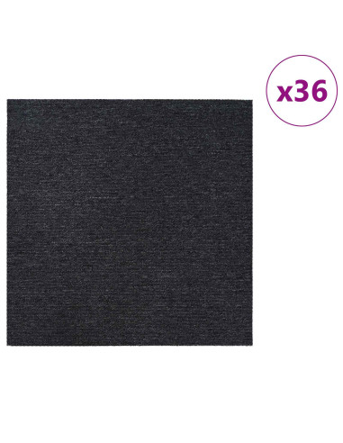Piastrella per Tappeto Grigio Scuro 50 x 50 cm 36 pcs