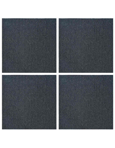 Piastrella per Tappeto Blu Grigio 50 x 50 cm 4 pcs PP e Bitume