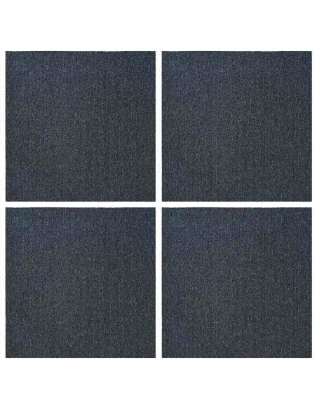 Piastrella per Tappeto Blu Grigio 50 x 50 cm 4 pcs PP e Bitume