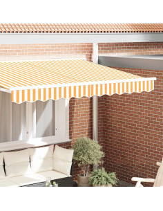 Sostituzione della mantovana per tenda Giallo e Bianco 2,5 m