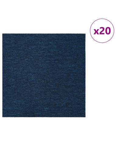 Piastrella per Tappeto Blu 50 x 50 cm 20 pcs PP e Bitume