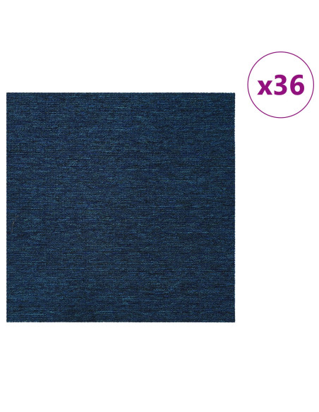 Piastrella per Tappeto Blu 50 x 50 cm 36 pcs PP e Bitume