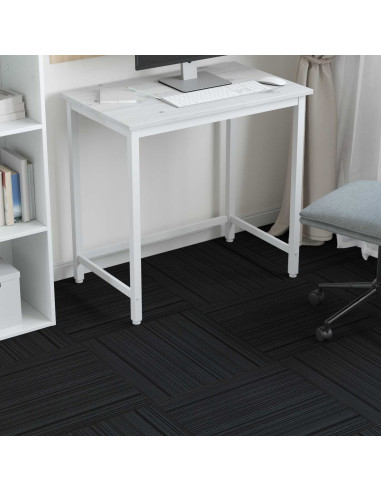 Piastrella per Tappeto Rigato Grigio Chiaro 50 x 50 cm 4 pcs