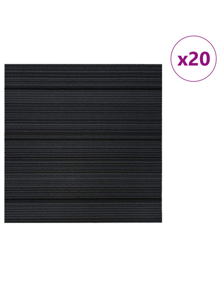 Piastrella per Tappeto Rigato Grigio Chiaro 50 x 50 cm 20 pcs