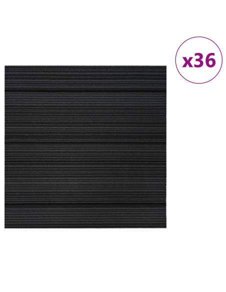 Piastrella per Tappeto Rigato Grigio Chiaro 50 x 50 cm 36 pcs