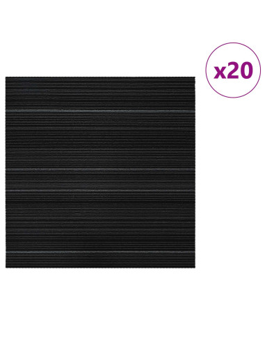 Piastrella per Tappeto Strisce Grigio Scuro 50 x 50 cm 20 pcs