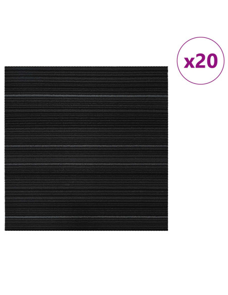 Piastrella per Tappeto Strisce Grigio Scuro 50 x 50 cm 20 pcs