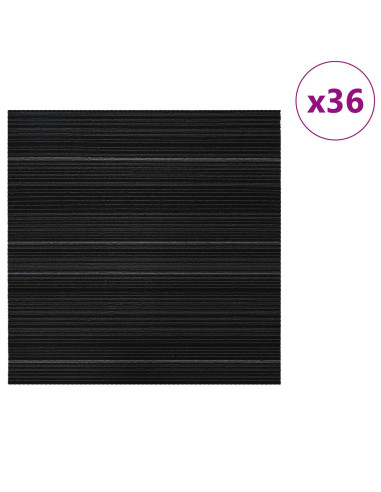 Piastrella per Tappeto Strisce Grigio Scuro 50 x 50 cm 36 pcs