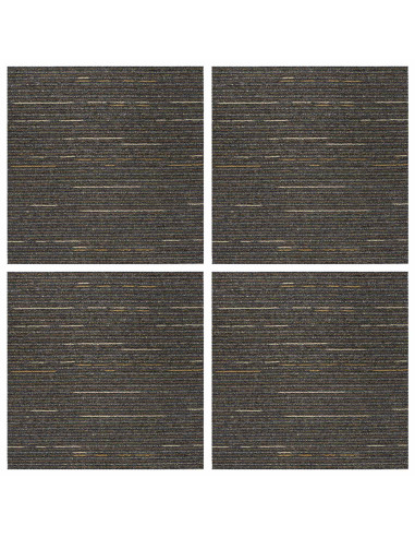 Piastrella per Tappeto Striato Marrone Chiaro 50 x 50 cm 4 pcs