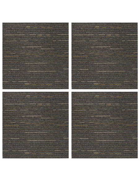 Piastrella per Tappeto Striato Marrone Chiaro 50 x 50 cm 4 pcs